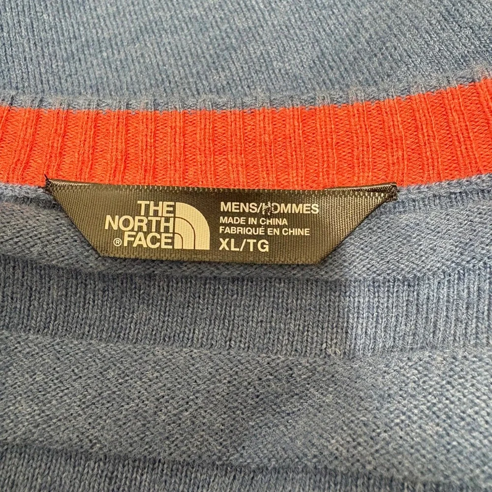 The North‎ Face Mens XL Blue Textured Lightweight Knit Hiking Layer Pullover